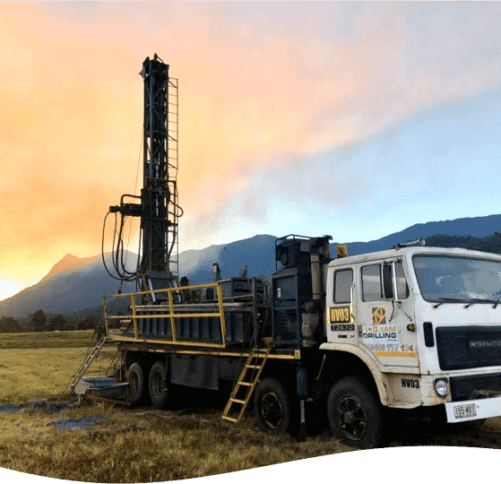 Ingham Drilling's branded drilling truck used for water bore drilling in Cairns