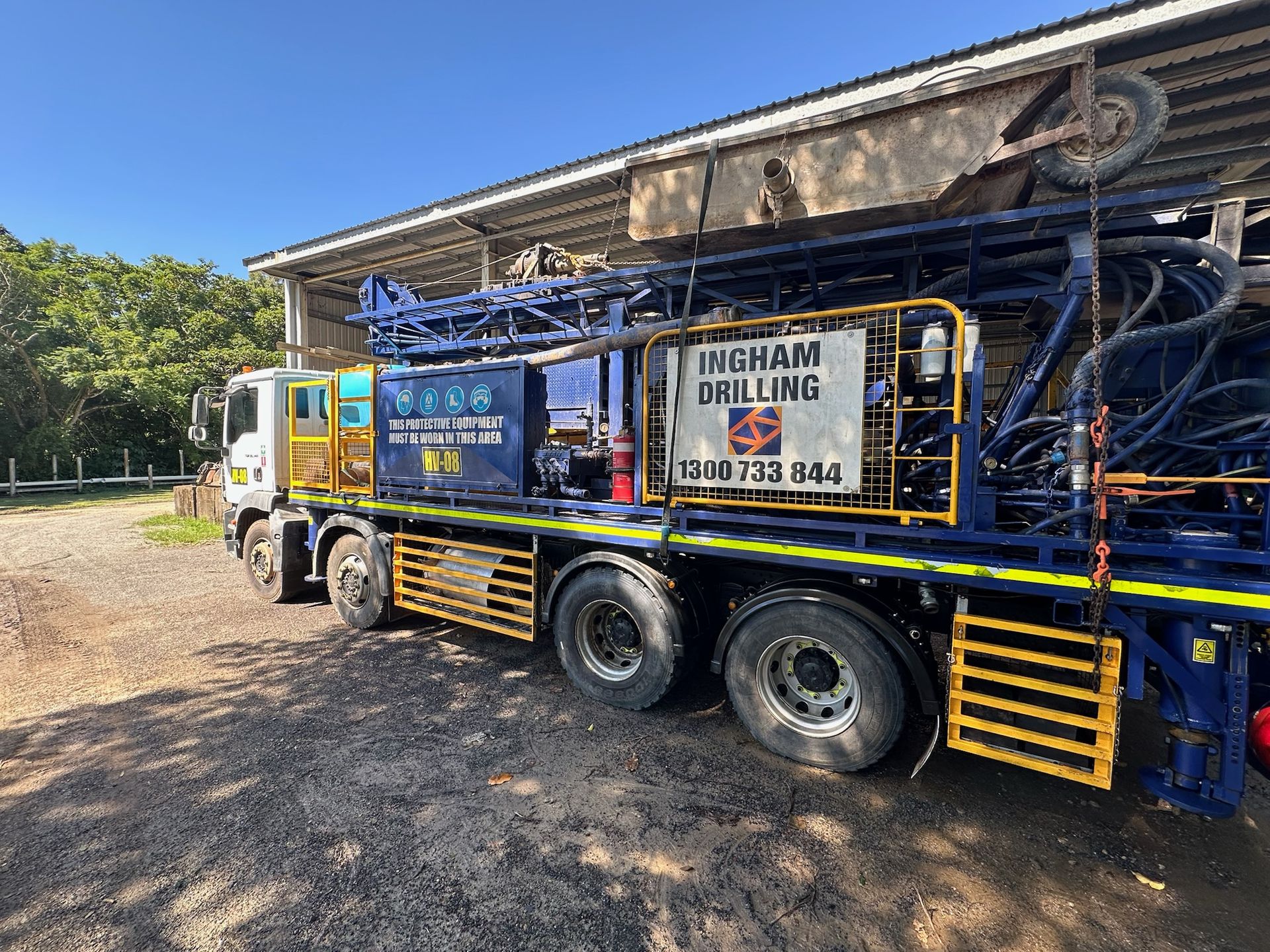 Ingham Drilling rig HV-08 at the yard